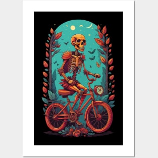 cycling skull Posters and Art